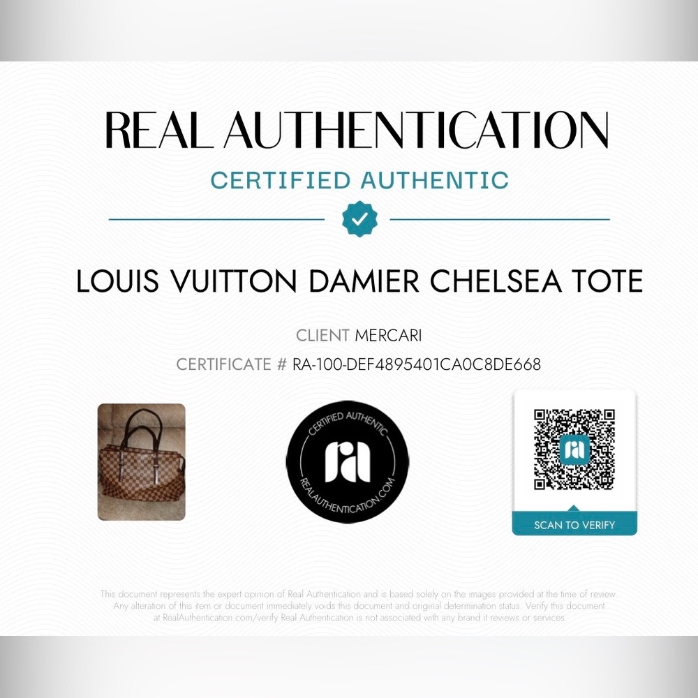 Louis Vuitton Damier Ebene Chelsea Tote Bag TH0023 Authenticated 🤎 - Picture 2 of 12